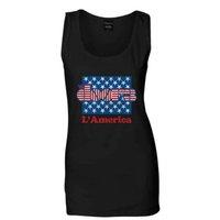 Rockoff Trade Women\'s L America Tank Top, Black, Large