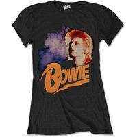 Rockoff Trade Women\'s Retro Bowie 2 T-shirt, Black, Small