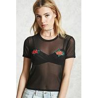 Rose Patch Mesh Top