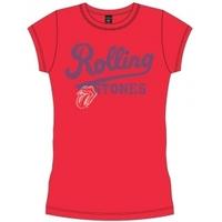 Rolling Stones Team Logo Red Ladies T Shirt: Medium