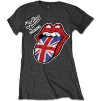 Rolling Stones British Tongue Charcoal Ladies TS: Large