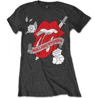 rolling stones vintage tattoo charcoal ladies ts x large