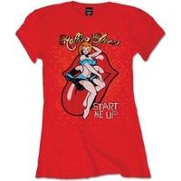 rolling stones start me up red ladies t shirt x large