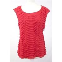 Roman Originals - Size 16 - Scarlet - Ruched Pintuck Sleeveless Top