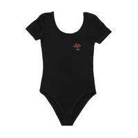 Rose Embroidered Scoop Bodysuit - Size: Size 10-14