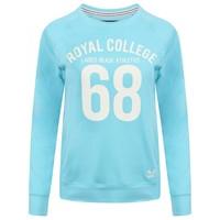 Royal College Printed Sweatshirt in Turquoise - TBOE (Guest Brand)