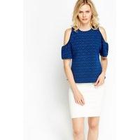 Royal Blue Cold Shoulder Top