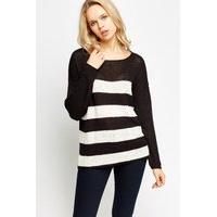 Round Neck Striped Knitted Jumper