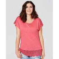 Rose Crochet Trim T-shirt