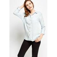 Round Hem Sky Blue Shirt