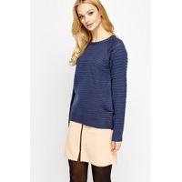 Round Neck Ribbed Knit Jumper