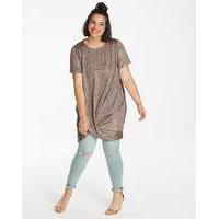 Rose Gold Metallic Twist Hem Tunic