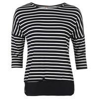 Rock and Rags Striped Chiffon Hem Top