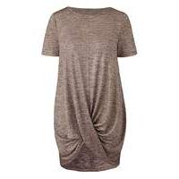 Rose Gold Metallic Twist Hem Tunic
