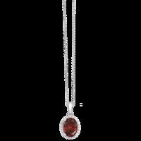ROYALE STERLING SILVER, RED & WHITE CRYSTAL PENDANT with CHAIN