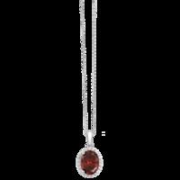 royale sterling silver red white crystal pendant with chain