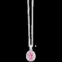 ROYALE STERLING SILVER, PINK & WHITE CRYSTAL PENDANT with CHAIN