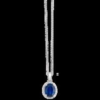 royale sterling silver blue white crystal pendant with chain