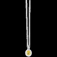 ROYALE STERLING SILVER, YELLOW & WHITE CRYSTAL PENDANT with CHAIN