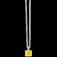 ROYALE STERLING SILVER & YELLOW CRYSTAL PENDANT with CHAIN