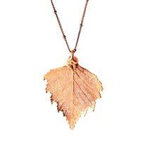 Rose Gold Birch Leaf Pendant