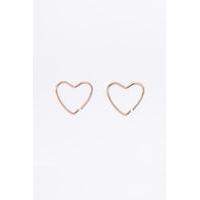 Rose Gold Heart Hoops Earrings, ROSE