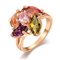 Roxi Fashion Genuine Austrian Crystal Delicate Ms Dinner Gold Plated Rings(1 Pc)