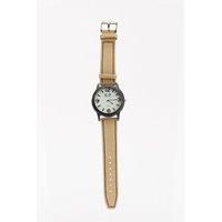 Round Face Contrast Quilted Watch