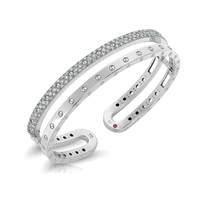 roberto coin symphony 18ct white gold double 107ct plain bangle