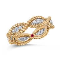 Roberto Coin New Barocco 18ct Yellow Gold 0.48ct Diamond - Rings Size M