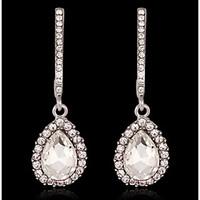 Royal Blue Exqusite Quality Silver AAA Zircon Crystal Drop Earrings for Lady Wedding Party