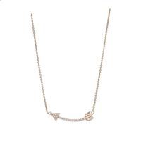 Rose Gold Plated Silver Cubic Zirconia Arrow Necklace