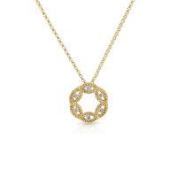 roberto coin new barocco 18ct yellow gold 014ct diamond pendant