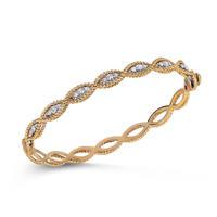 roberto coin new barocco 18ct yellow gold 058ct diamond bangle