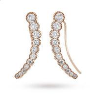 Rose Gold Plated Silver Cubic Zirconia Ear Jackets