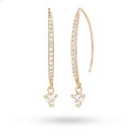 Rose Gold Plated Silver Cubic Zirconia Drop Earrings