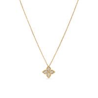 Roberto Coin Princess Flower 18ct Yellow Gold And 0.18ct Diamond Pendant