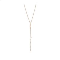 Rose Gold Plated Silver Drop Twist Cubic Zirconia Pendant
