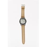 Round Face Contrast Quilted Watch