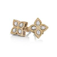 Roberto Coin Princess Flower 18ct Yellow and White Gold 0.096ct Diamond Stud Earrings