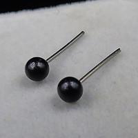 Round Stud Earrings Jewelry Fashion Daily Alloy Ball 1 pair Gold Black Silver