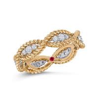 Roberto Coin New Barocco 18ct Yellow Gold 0.48ct Diamond - Rings Size N