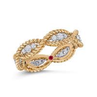 roberto coin new barocco 18ct yellow gold 048ct diamond rings size n