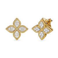 Roberto Coin Princess Flower 18ct Yellow and White Gold 0.37ct Diamond Stud Earrings