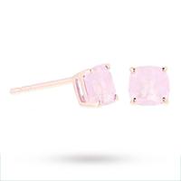 Rose Gold Vermeil Rose Quartz Stud Earrings