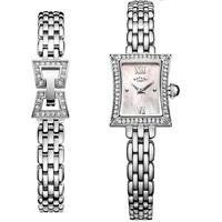 rotary ladies slimline stainless steel quartz watch bracelet set