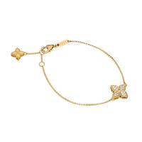 roberto coin princess flower 18ct yellow gold 018ct diamond bracelets