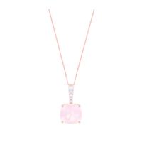 Rose Gold Vermeil Rose Quartz And White Topaz Pendant