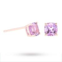 Rose Gold Vermeil Amethyst Stud Earrings