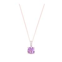 Rose Gold Vermeil Amethyst And White Topaz Pendant